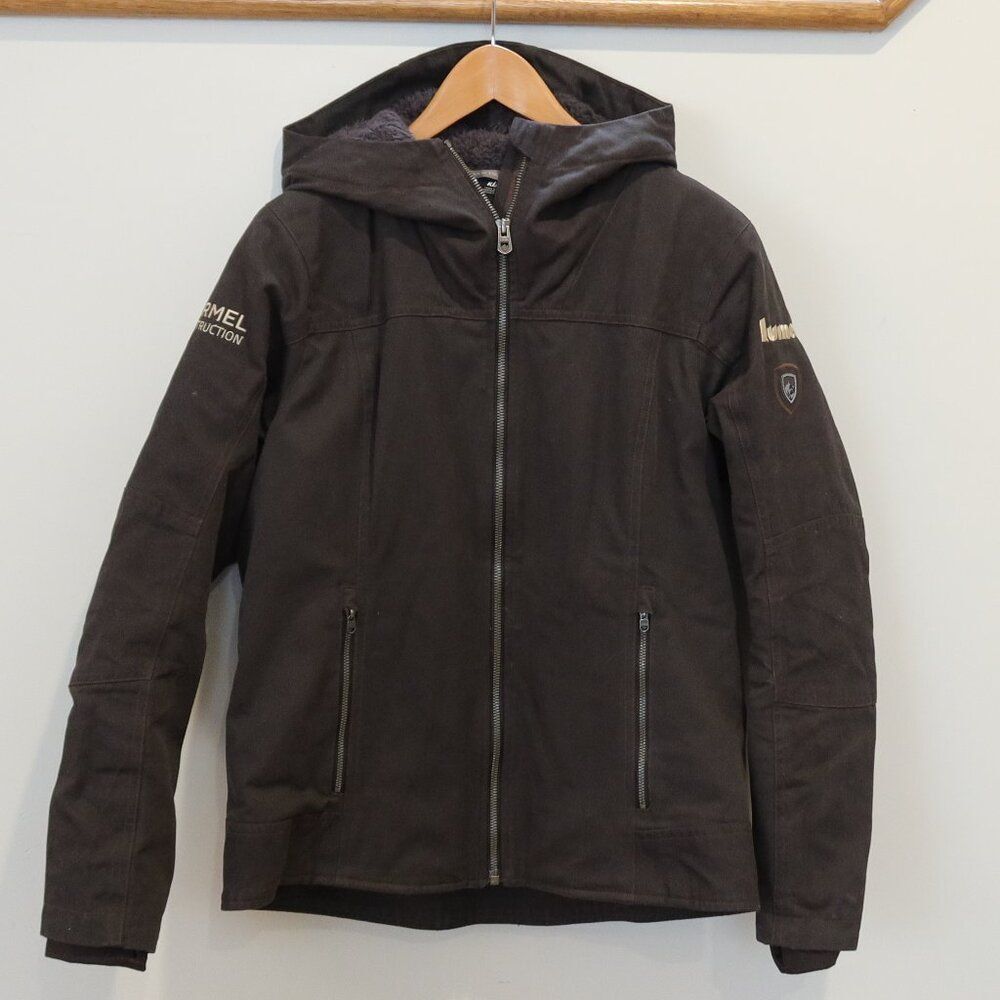 KUHL The Law Fleece Lined jacket canvas zip rugged outdoors S hood fur chore